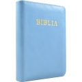Biblie mica albastru deschis, Coperta piele naturala Biblie mica albastru deschis, Coperta piele naturala